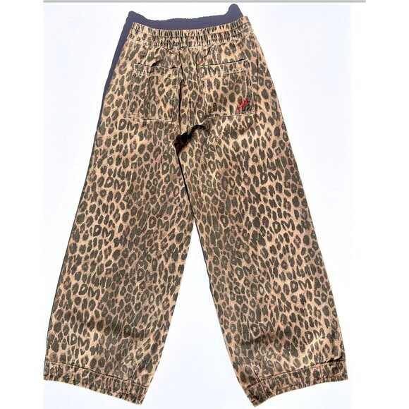 DAMSON MADDER Goodnature Rafe Jeans Pants Leopard Print Size UK 14 US 10 - Picture 3 of 4